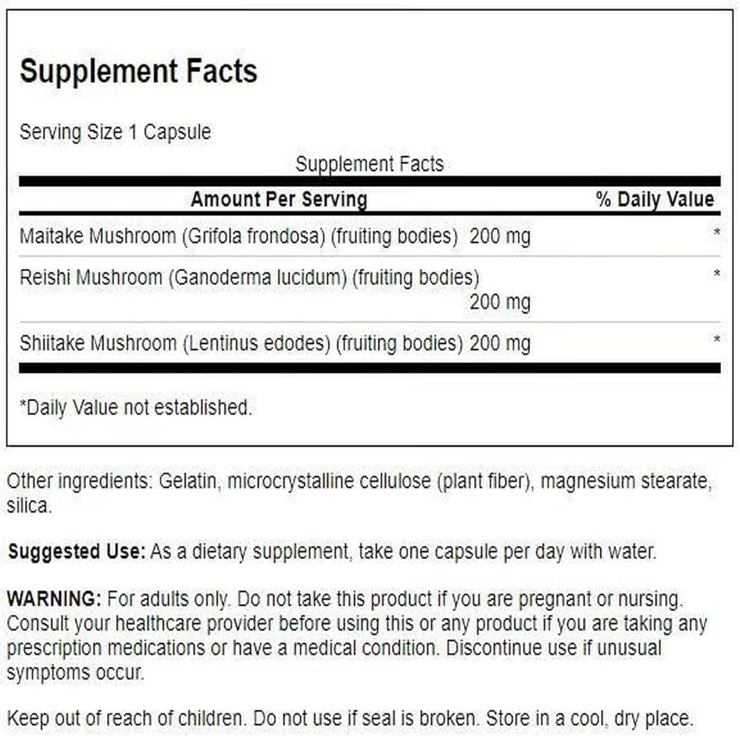 imageSwanson Full Spectrum Triple Mushroom Complex 60 Capsules60 Count Pack of 2