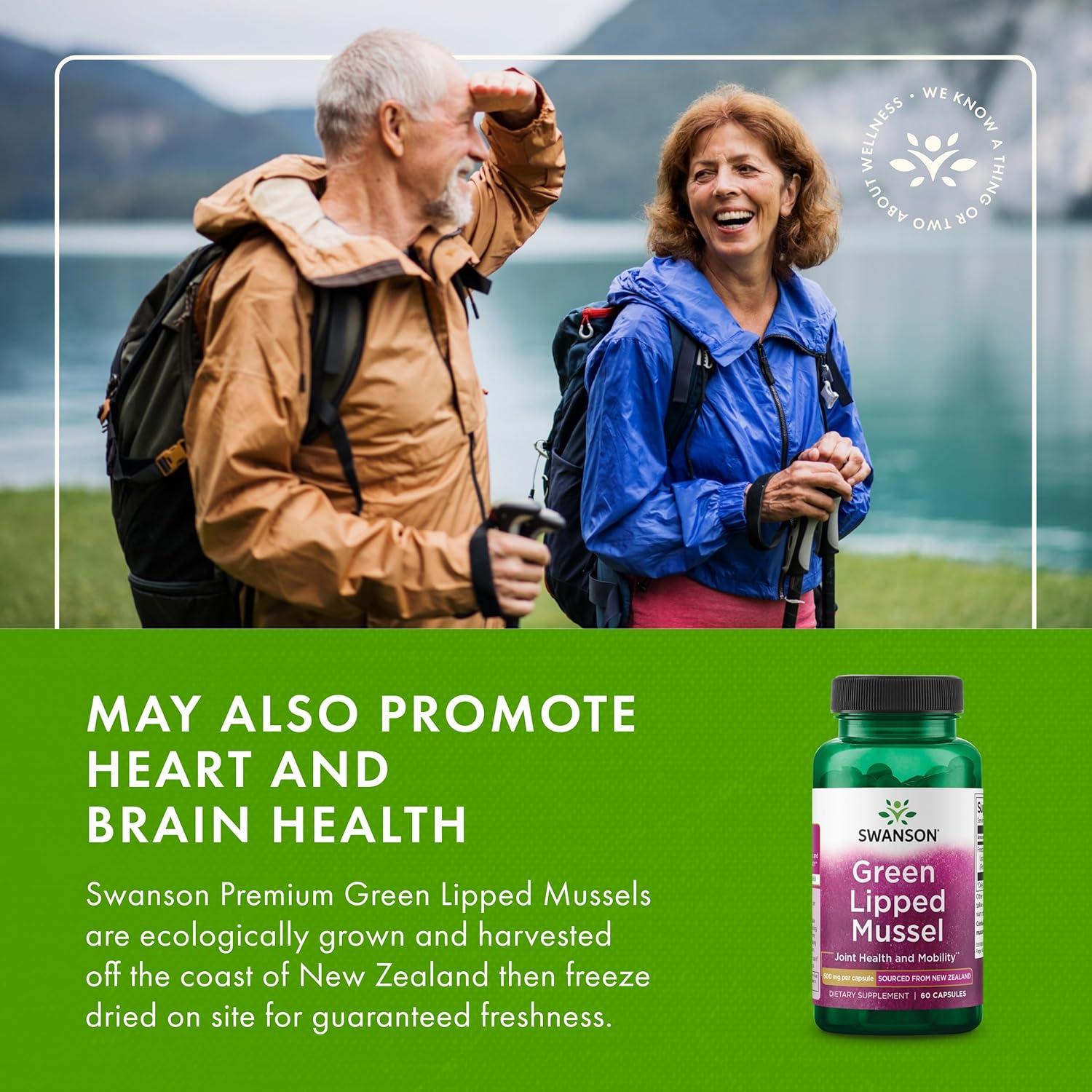 imageSwanson Green Lipped Mussel FreezeDried New Zealand Joint Health amp Mobility Supplement Natural Formula May Support Heart Health amp Digestive Function 60 Capsules 500mg Each60 Count Pack of 4