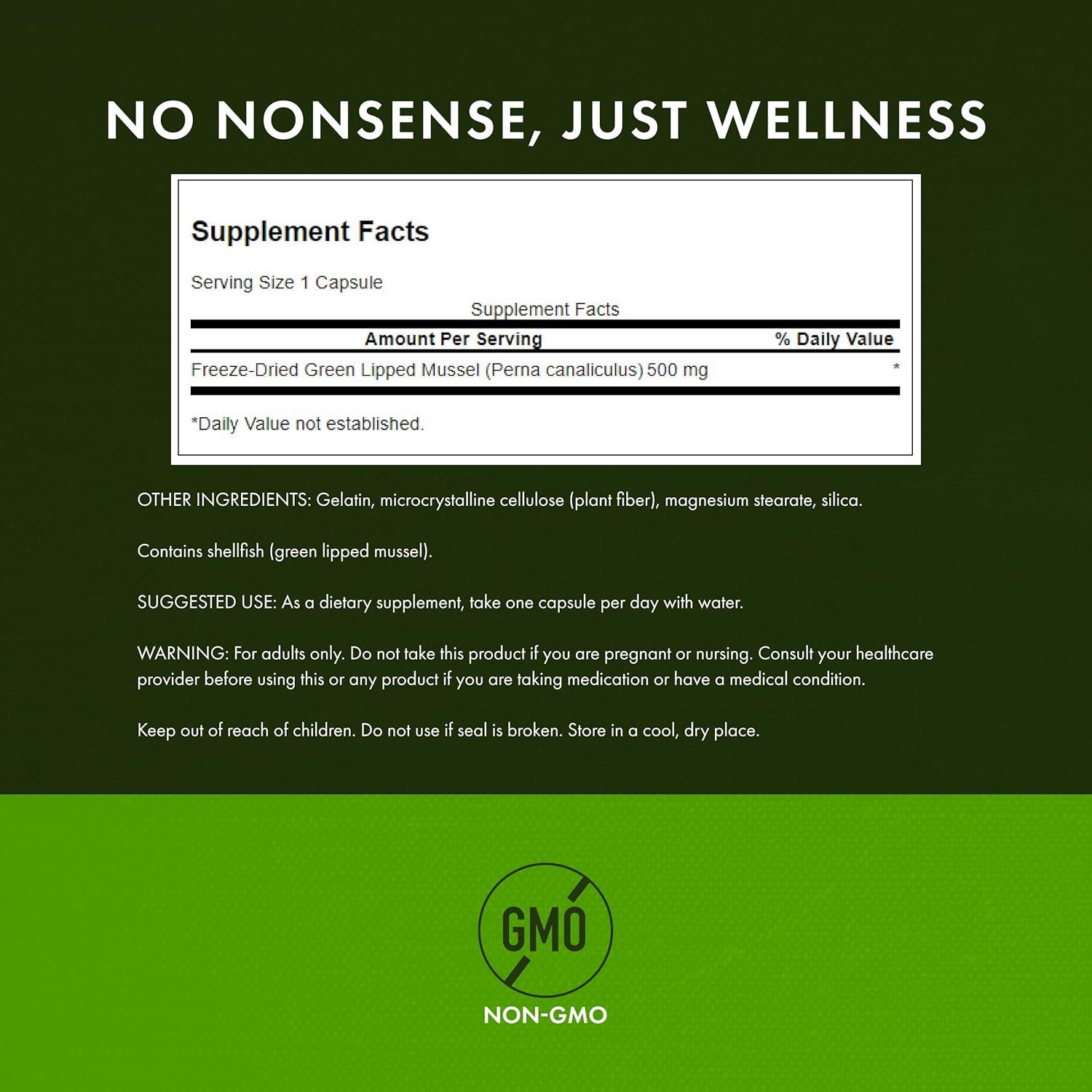 imageSwanson Green Lipped Mussel FreezeDried New Zealand Joint Health amp Mobility Supplement Natural Formula May Support Heart Health amp Digestive Function 60 Capsules 500mg Each60 Count Pack of 4