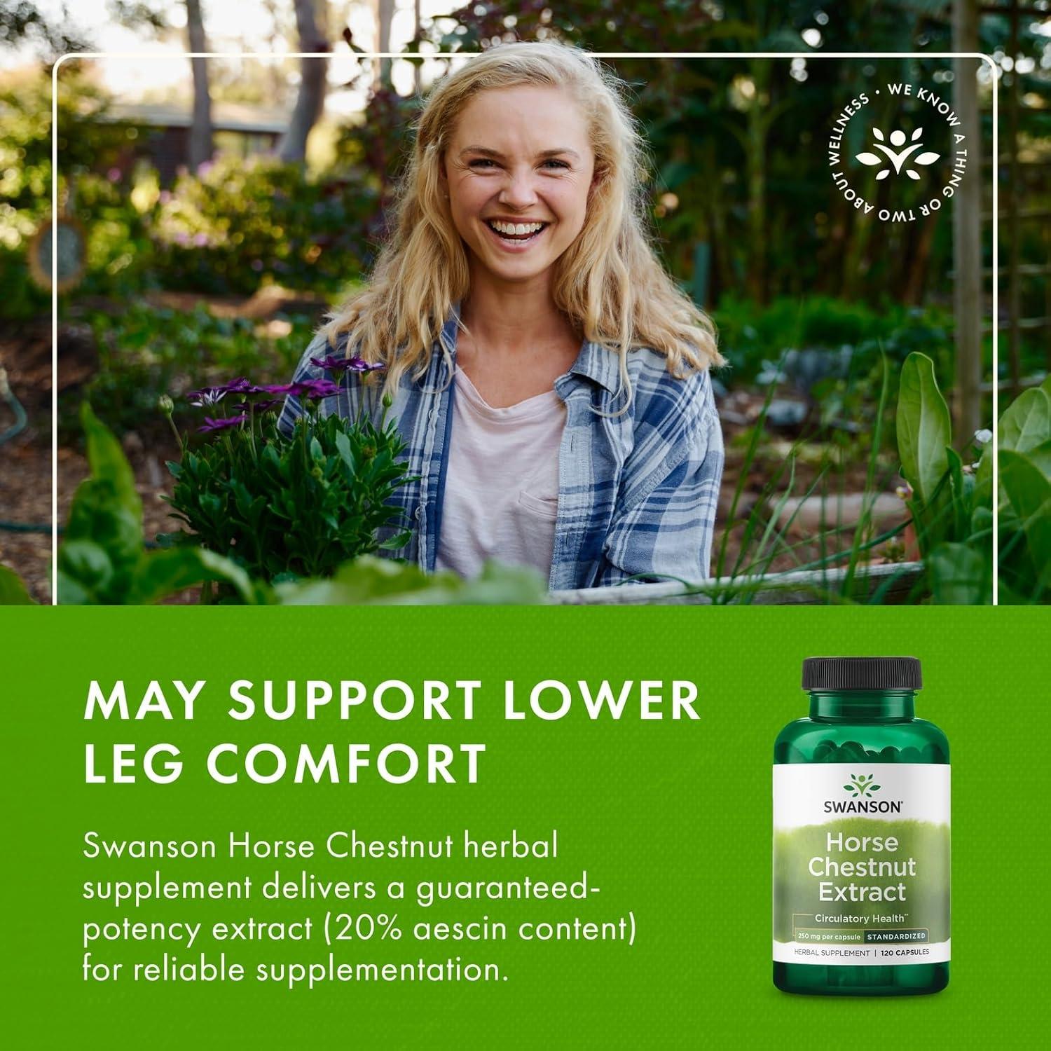 imageSwanson Horse Chestnut 22 Aescin Standardized 250 Milligrams 120 Capsules 2 Pack