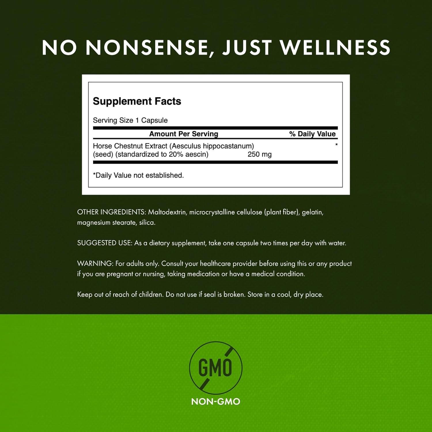 imageSwanson Horse Chestnut 22 Aescin Standardized 250 Milligrams 120 Capsules 2 Pack