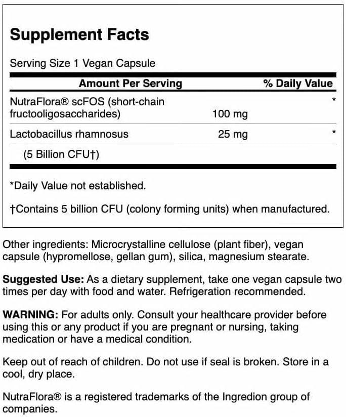 imageSwanson Lactobacillus Rhamnosus with FOS Probiotic Supplement Supports Digestive Health 5 Billion CFU Promotes GI Tract Health During Travel 60 Veggie Caps60 Count Pack of 3