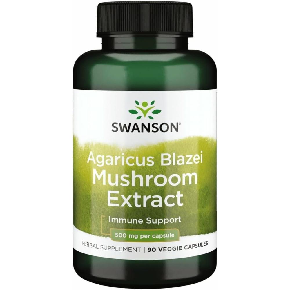 imageSwanson Agaricus Blazei Mushroom Extract 500 Mg 90 Caps90 Count Pack of 1