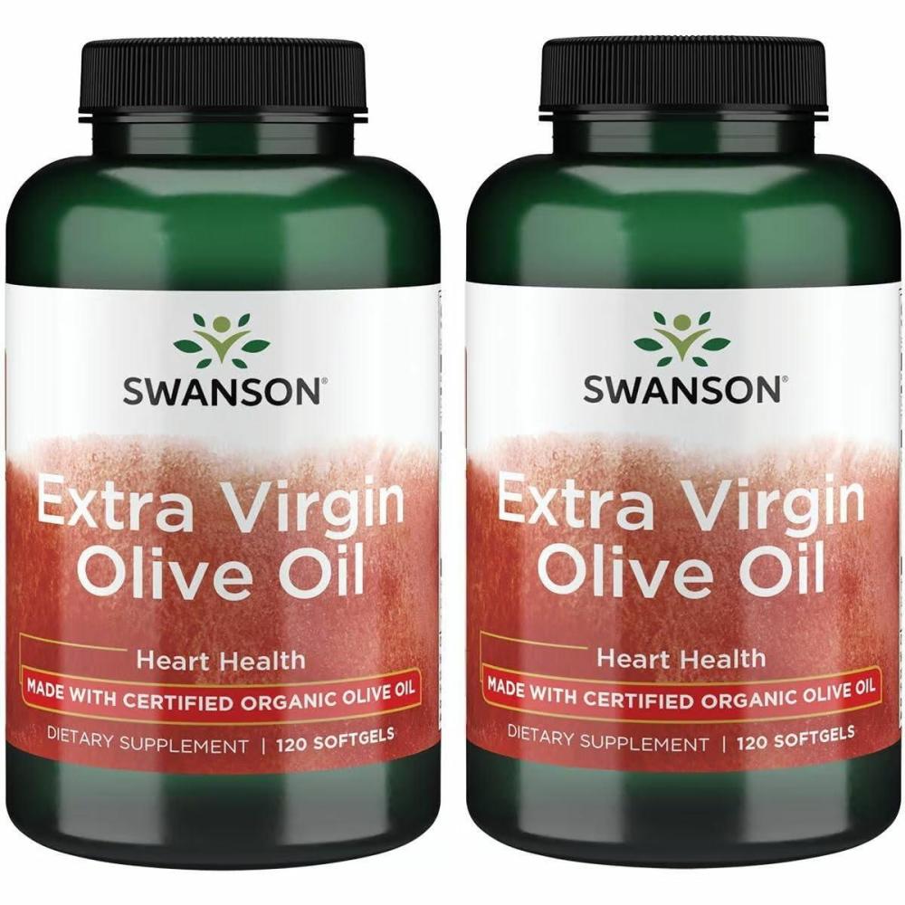 imageSwanson Extra Virgin Olive Oil  Natural Supplement Supporting Cardiovascular Health wEssential Fatty Acids  Made wOrganic ColdPressed Olive Fruit  120 Softgels 1g Each120 Count Pack of 2