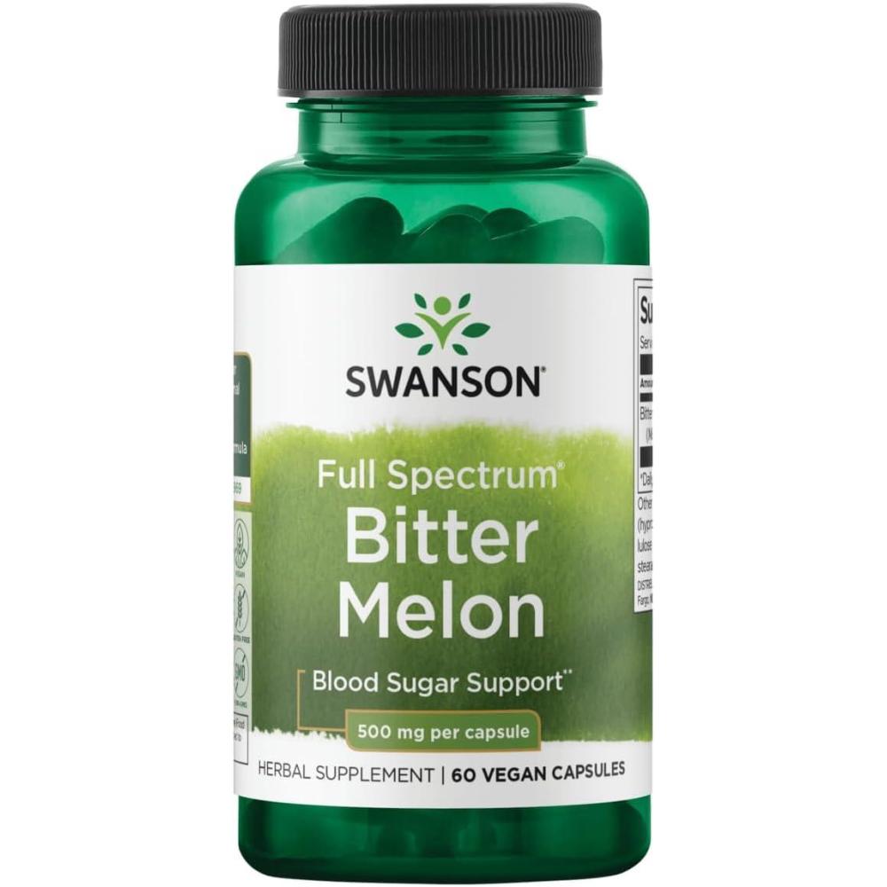 imageSwanson Full Spectrum Bitter Melon Momordica 500 Milligrams 60 Capsules60 count Pack of 1