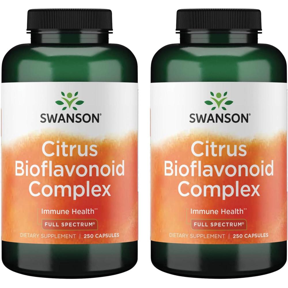 imageSwanson Full Spectrum Citrus Bioflavonoid Complex  Aids Vitamin C Absorption and Promotes Immune Health  Standardized to 50 Bitter Orange Bioflavonoids  250 Capsules 1 Pack250 Count Pack of 2