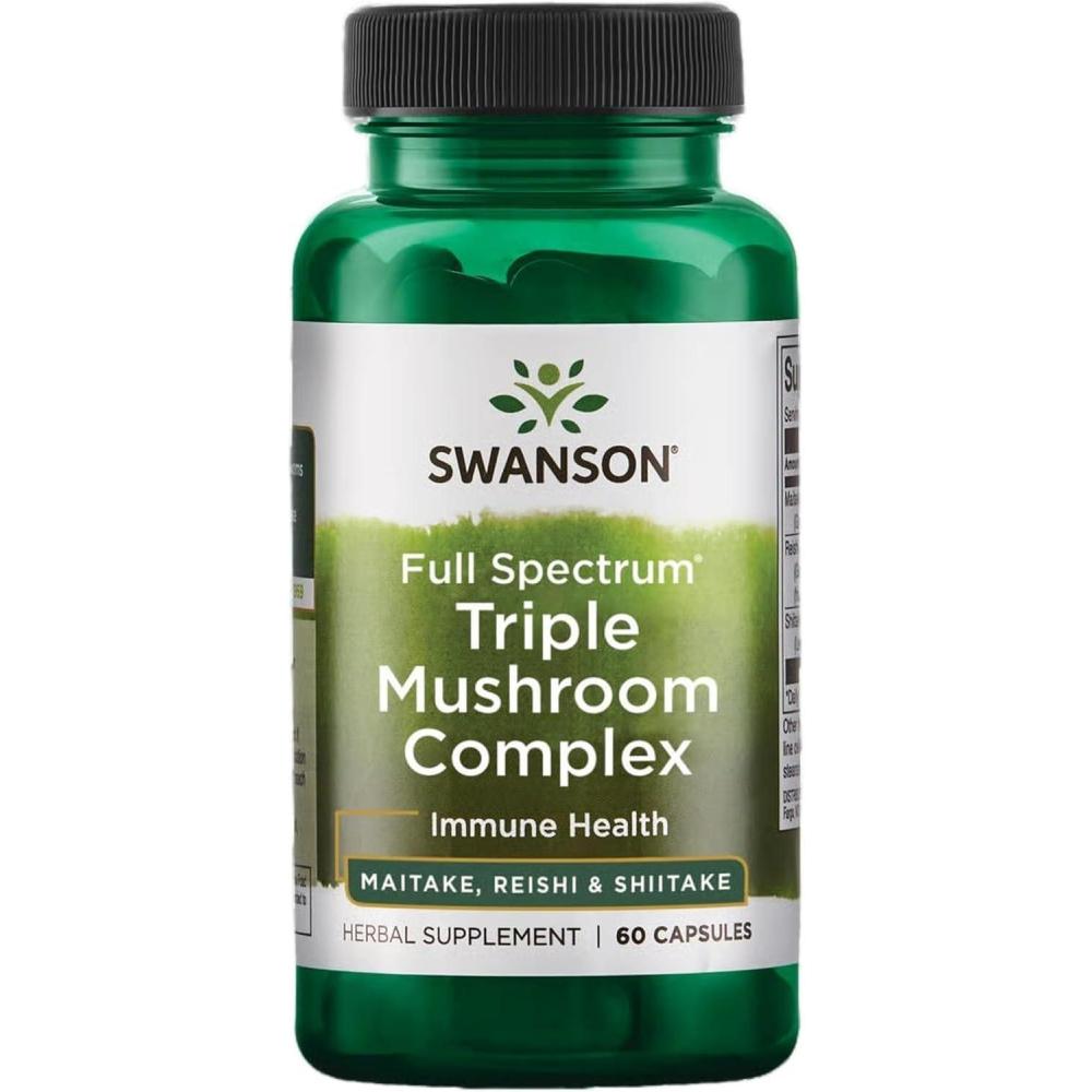imageSwanson Full Spectrum Triple Mushroom Complex 60 Capsules60 Count Pack of 1