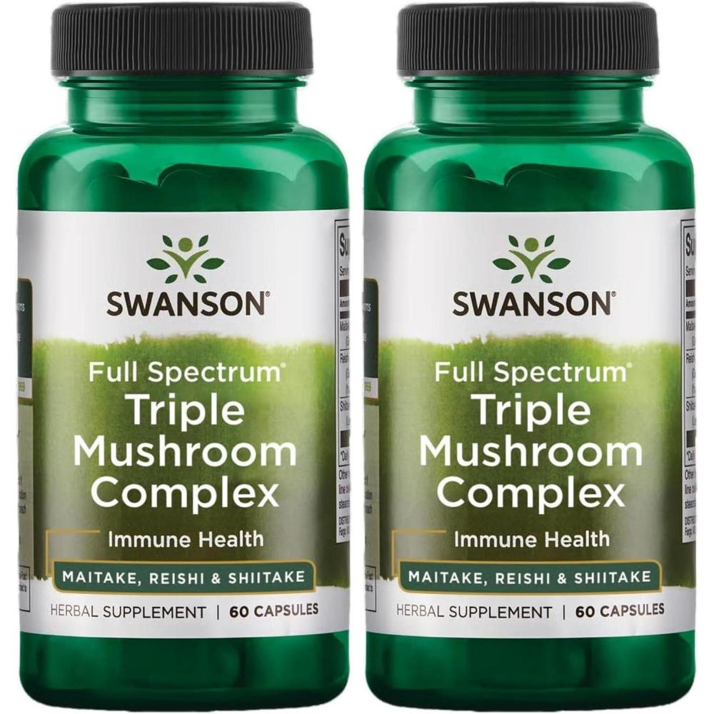 imageSwanson Full Spectrum Triple Mushroom Complex 60 Capsules60 Count Pack of 2
