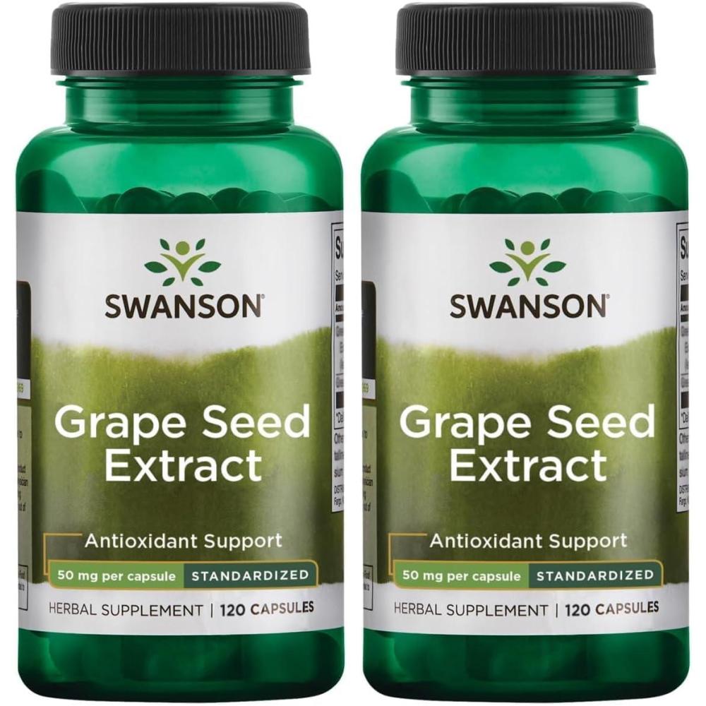 imageSwanson Grape Seed Extract Standardized 50 Milligrams 120 Capsules120 Count Pack of 2