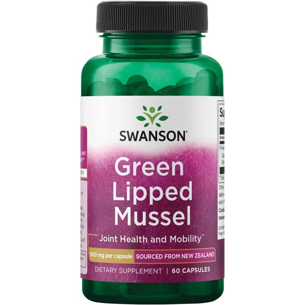 imageSwanson Green Lipped Mussel FreezeDried  New Zealand Joint Health amp Mobility Supplement  Natural Formula May Support Heart Health amp Digestive Function  60 Capsules 500mg Each60 Count Pack of 1