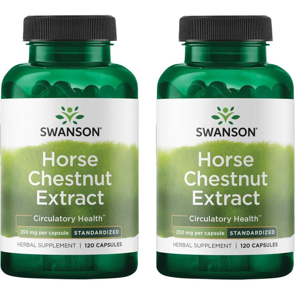 imageSwanson Horse Chestnut 22 Aescin Standardized 250 Milligrams 120 Capsules 2 Pack