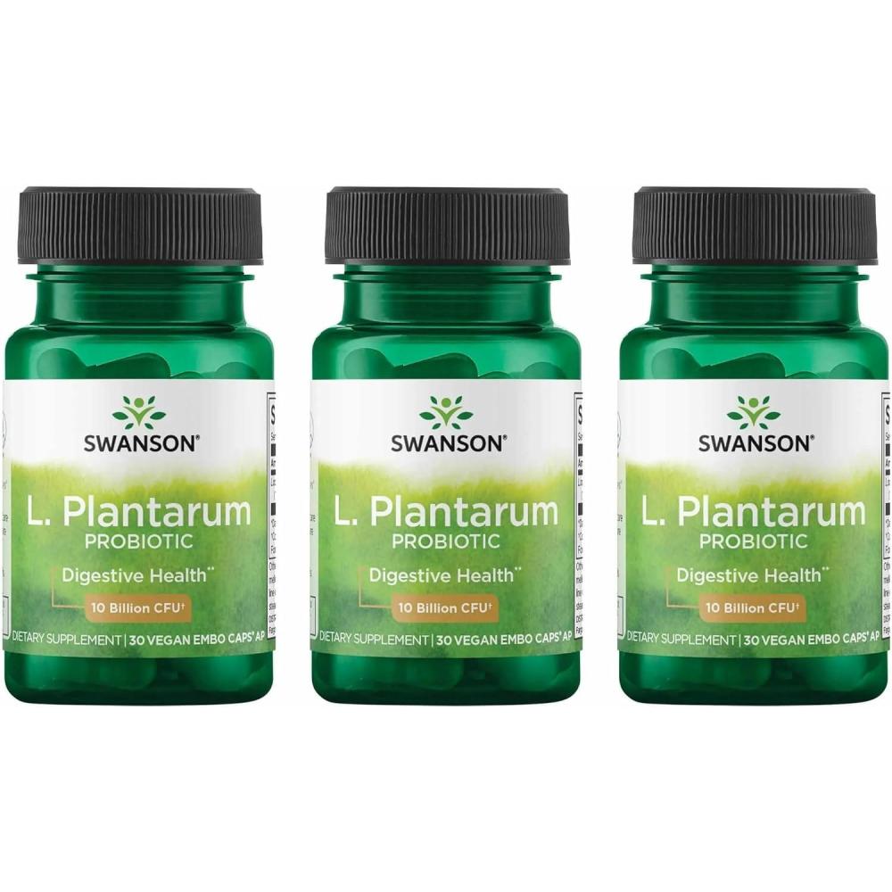 imageSwanson L Plantarum  Digestive Supplement Promoting Gastrointestinal Balance amp Bowel Regularity  Natural Formula to Help Reduce Bloating  30 Veggie Capsules30 Count Pack of 3