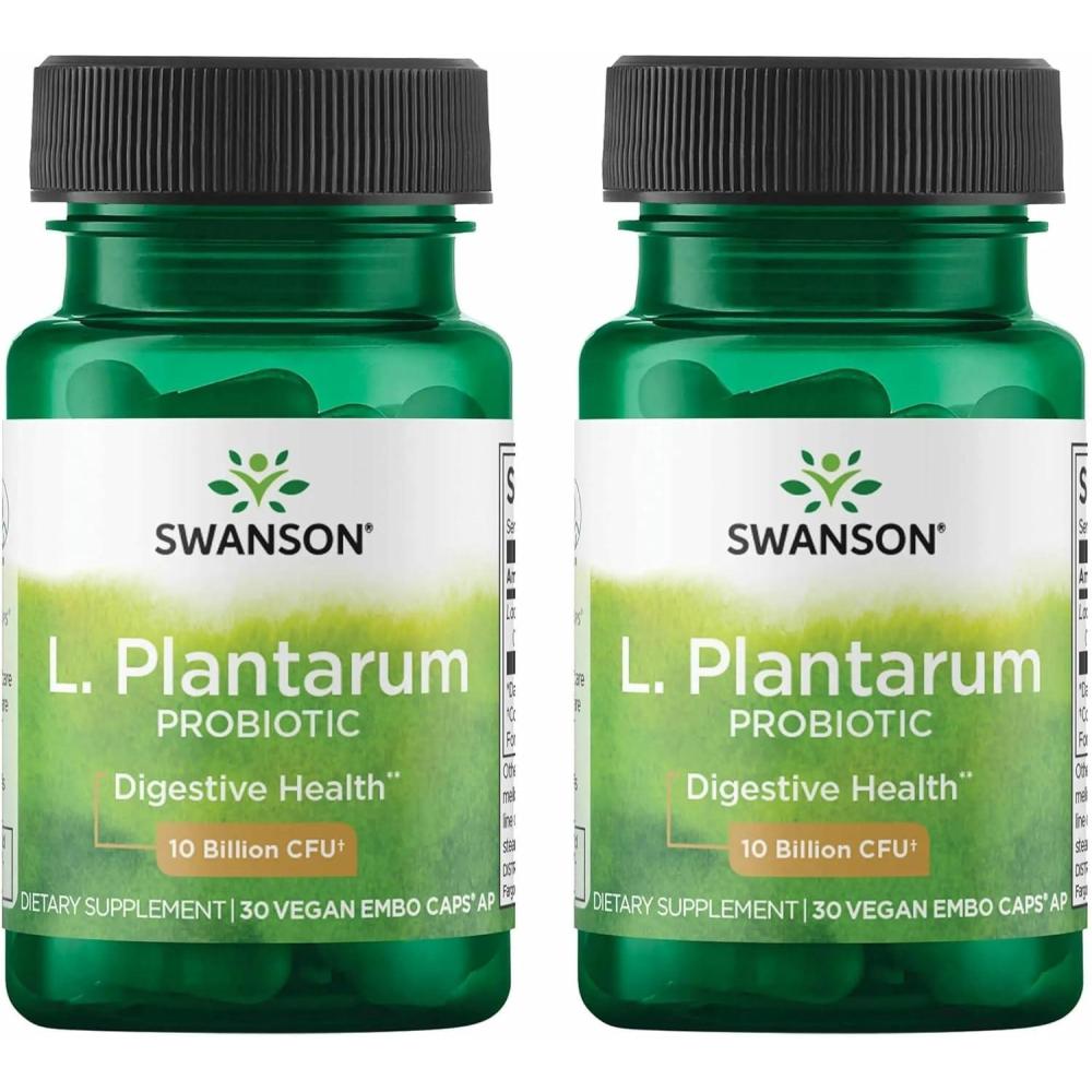 imageSwanson L Plantarum  Digestive Supplement Promoting Gastrointestinal Balance amp Bowel Regularity  Natural Formula to Help Reduce Bloating  30 Veggie Capsules30 Count Pack of 2