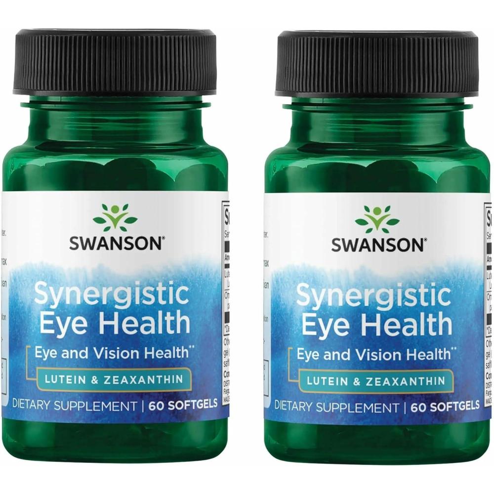 imageSwanson Lutein amp Zeaxanthin Synergistic Eye Health Vision Retina Macula Supplement Lutein 20 mg amp OmniXan Zeaxanthin 2 mg 60 Softgels Sgels60 Count Pack of 2