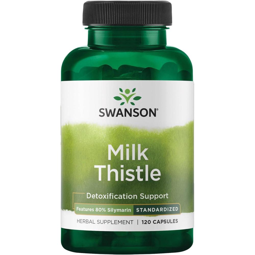 imageSwanson Milk Thistle Standardized  Herbal Liver Support Supplement w 80 Silymarin  Natural Formula Helping to Maintain Overall Health amp Wellbeing  120 Capsules120 Count Pack of 1