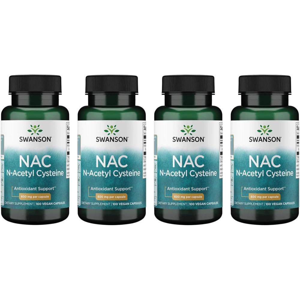 imageSwanson NAC  NAcetyl Cysteine  Supplement 600 mg 100 Capsules 2 Pack400 Count Pack of 1