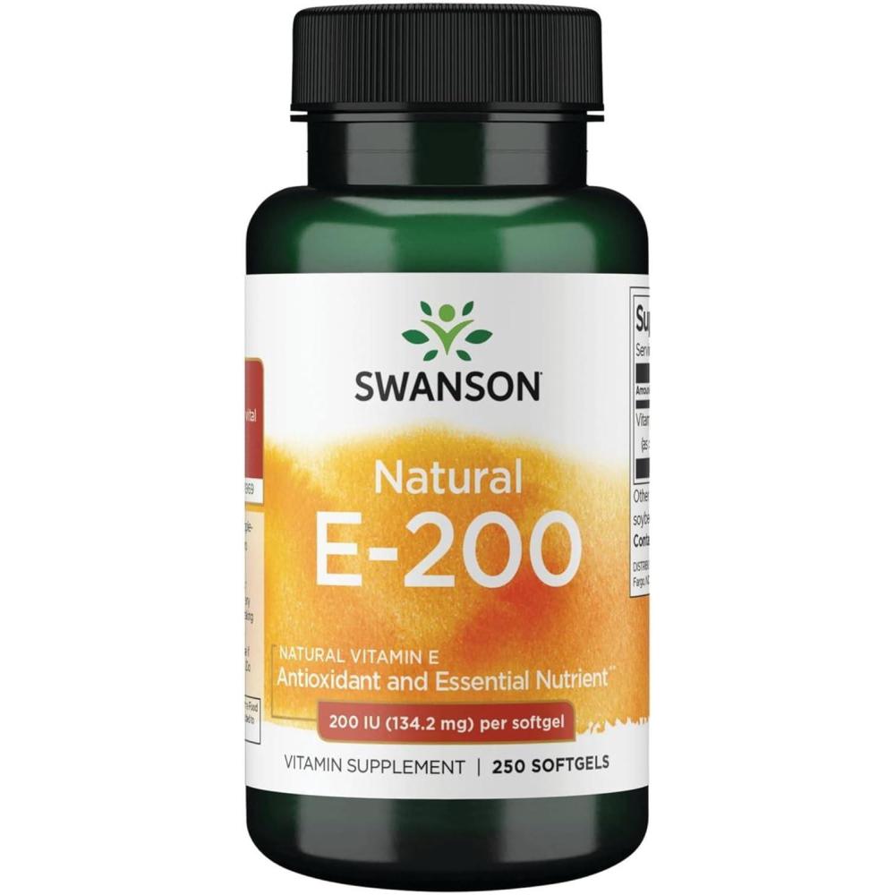 imageSwanson Natural Vitamin E  Natural Supplement Supporting Heart Health amp Tissue Protection  Essential Nutrient Promoting Overall Health amp Wellness 200 Iu 1342 Milligrams 250 Sgels