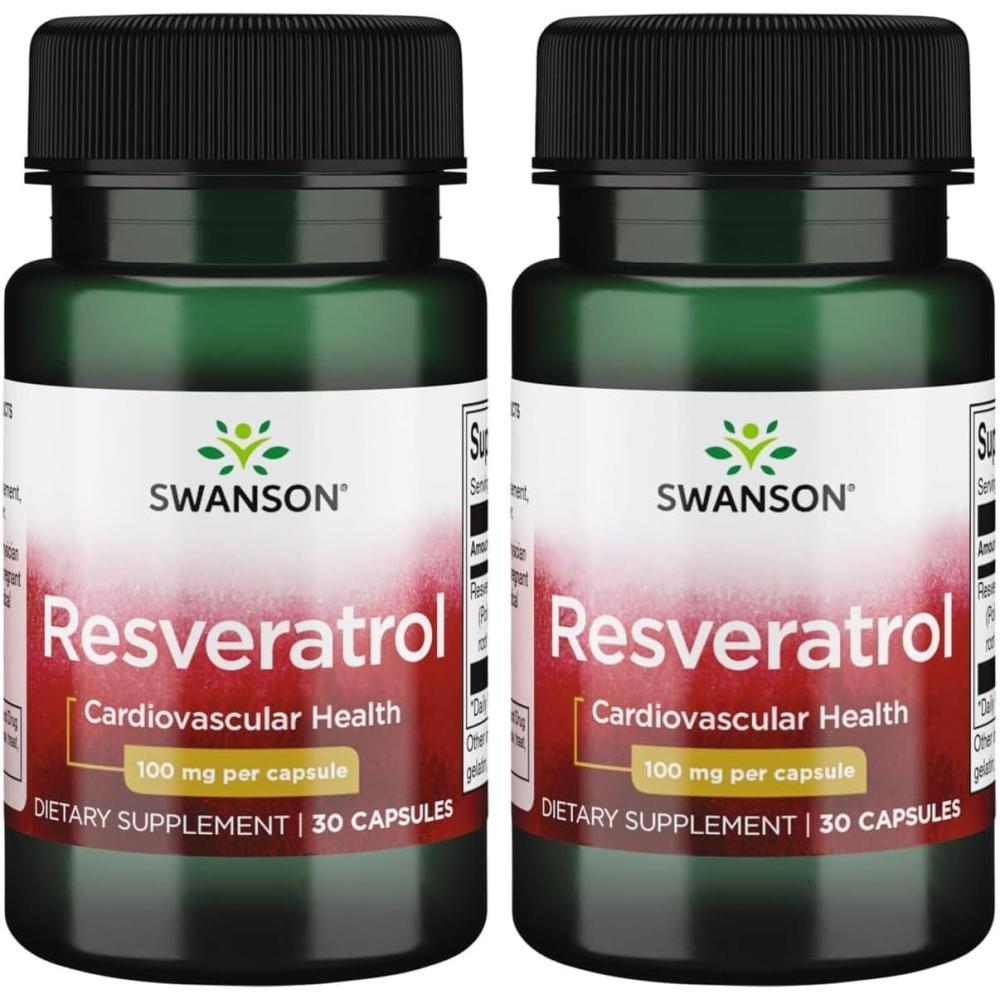 imageSwanson Resveratrol 100 100 Milligrams 30 Capsules30 Count Pack of 2