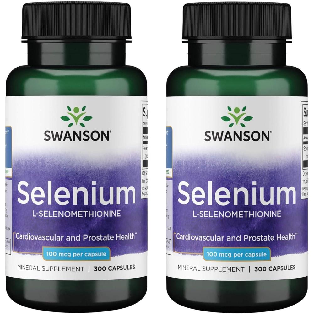 imageSwanson Selenium LSelenomethionine  Herbal Supplement Promoting Heart Health amp Prostate Health  May Support Immune System amp Thyroid Health  300 Capsules 100mcg Each 2 Pack