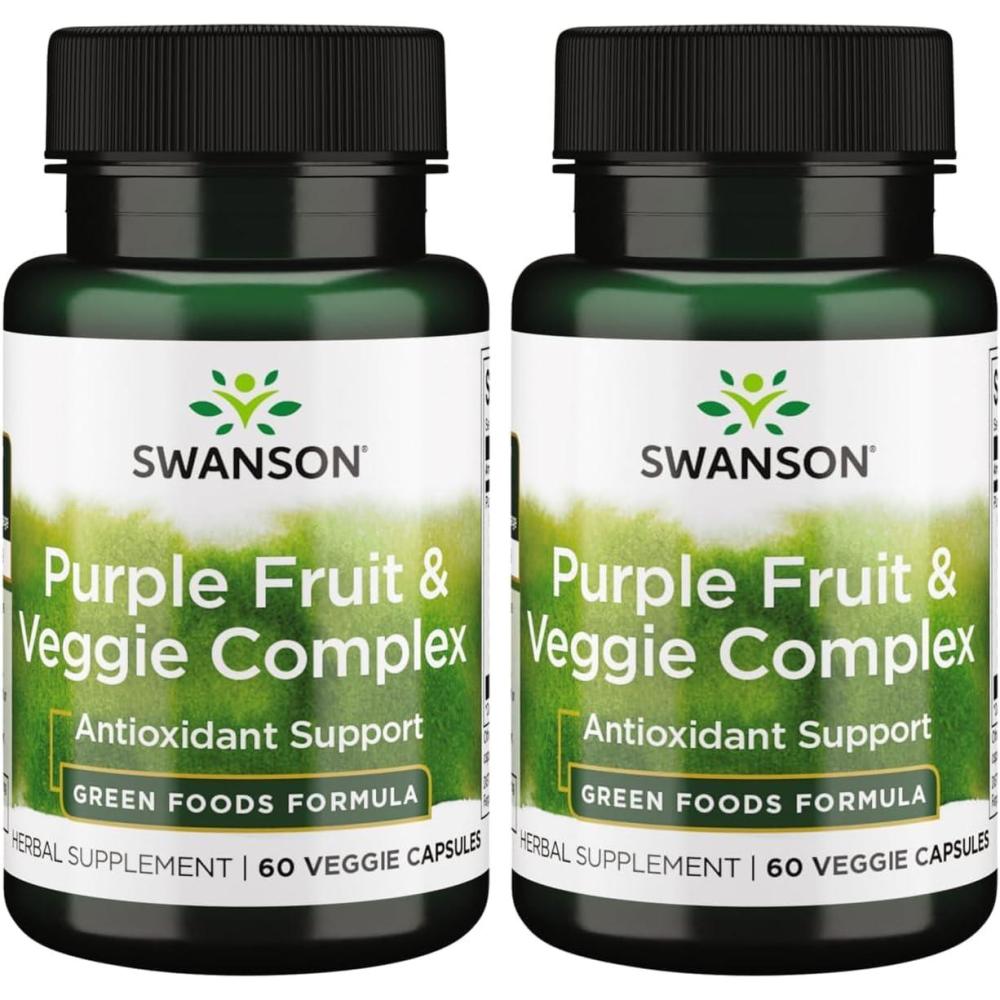 imageSwanson Whole Food Purple Antioxidants Fruit amp Veggie Complex 400 Milligrams 60 Veg Capsules60 Count Pack of 2