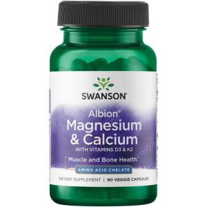 Swanson Albion Chelated Magnesium & Calcium 2:1 90 Veg Capsules