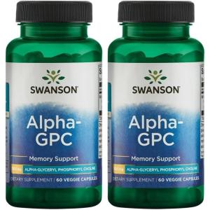 Swanson Alpha-Gpc Alpha Glycerophosphocholine 300 Milligrams 60 Veg Capsules(60 Count (Pack of 2))