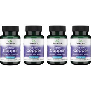Swanson Copper Antioxidant Immune System Red Blood Cell Support Mineral Supplement (Copper chelate) 2 mg 300 Tabs (2 Pack)(300 Count (Pack of 4))