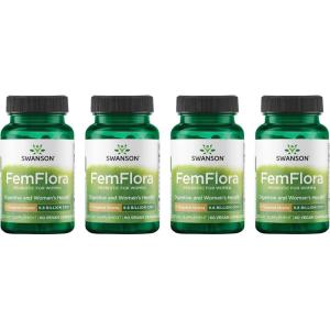 Swanson FemFlora – Feminine Probiotic Supplement Supporting Flora of The Mouth, GI Tract, and Vagina – Probiotics for Women with 9 Billion CFU Per Capsule – (60 Capsules) (2 Pack)(60 Count (Pack of 4))