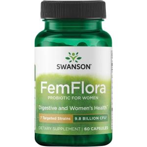 Swanson FemFlora – Feminine Probiotic Supplement Supporting Flora of The Mouth, GI Tract, and Vagina – Probiotics for Women with 9 Billion CFU Per Capsule – (60 Capsules) (2 Pack)(60 Count (Pack of 1))