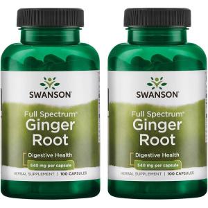 Swanson Full Spectrum Ginger Root 540 mg 100 Caps (2 Pack)
