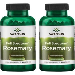 Swanson Full Spectrum Rosemary – Herbal Supplement Promoting Immune Health Support – Natural Formula to Help Defend The Body & Support Overall Wellness – (90 Capsules, 400mg Each)(90 Count (Pack of 2))