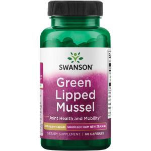 Swanson Green Lipped Mussel (Freeze-Dried) – New Zealand Joint Health & Mobility Supplement – Natural Formula May Support Heart Health & Digestive Function – (60 Capsules, 500mg Each)(60 Count (Pack of 1))