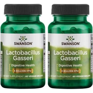 Swanson Lactobacillus Gasseri – Probiotic Supplement Supporting Digestive Health with 3 Billion CFU – Design-Release Satiety & Fat Metabolism Support – (60 Veggie Capsules) 2 Bottles(2)