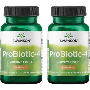 Swanson Probiotic-4 3 Billion Cfu 60 Veg Caps (2 Pack)