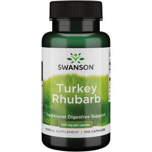 Swanson Turkey Rhubarb – Traditional Herbal Supplement Promoting Digestive Support & Gastrointestinal Health – Natural Formula – (100 Capsules, 500mg Each)