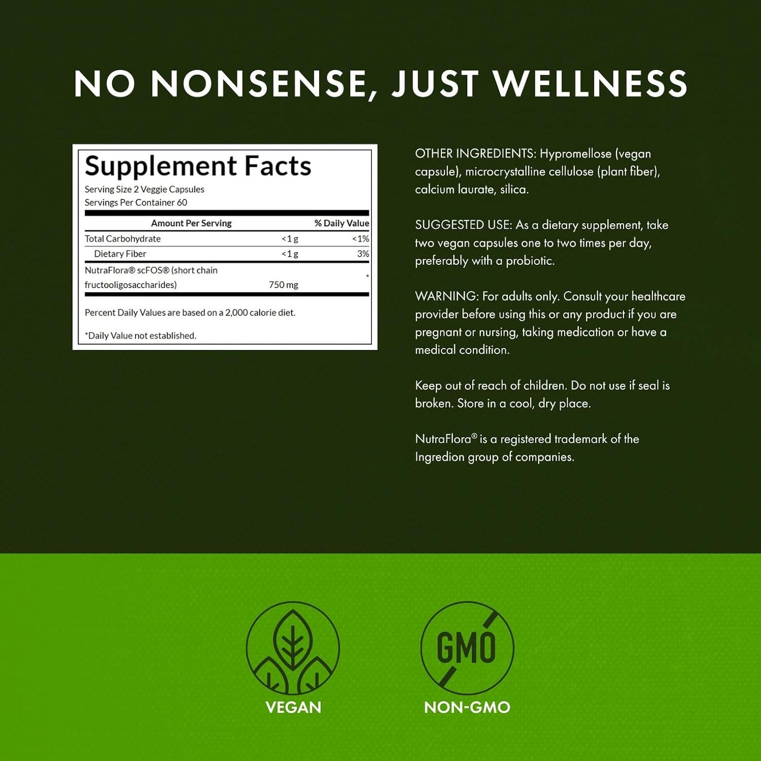 imageSwanson Prebiotic Capsules Promotes Friendly Flora Support amp Overall Digestive Health Prebiotic Fiber Promoting Gut Health amp Immune Health Support 120 Veggie Capsules 750mg Each 4 Pack