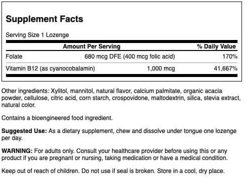imageSwanson Vitamin B12 with Folic Acid 60 Tabs