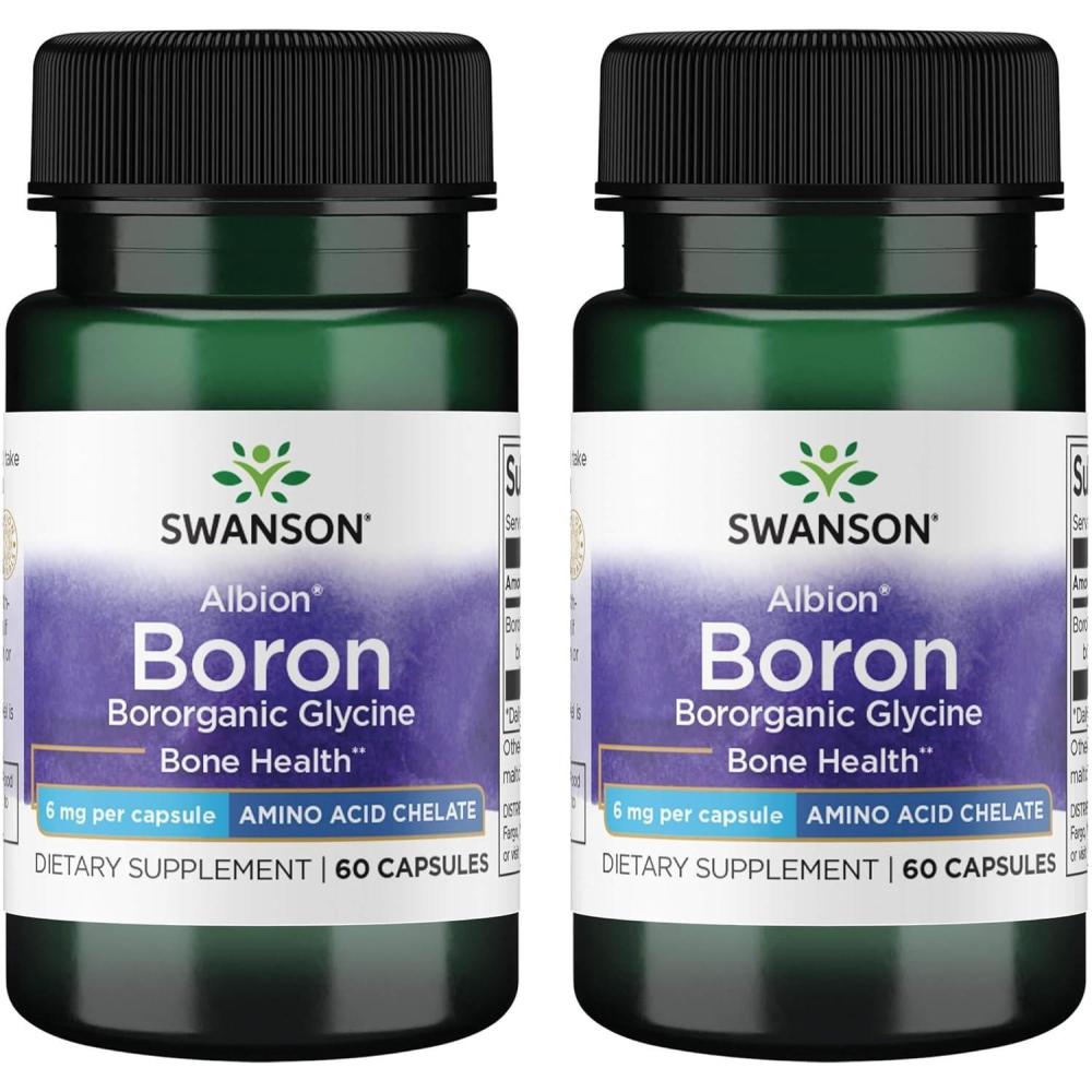 imageSwanson Boron from Albion  Boroganic Glycine Supplement Supporting Joint Health amp Bone Health  High Absorption Formula May Support Overall Balance  60 Capsules 6mg Each 2 Pack