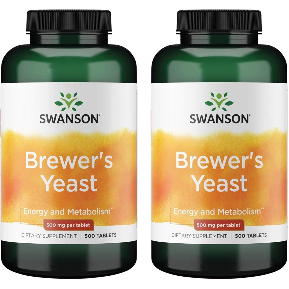 imageSwanson Brewers Yeast B Complex Vitamin Formula 500mg 500 Tablets 2 Pack500 Count Pack of 2
