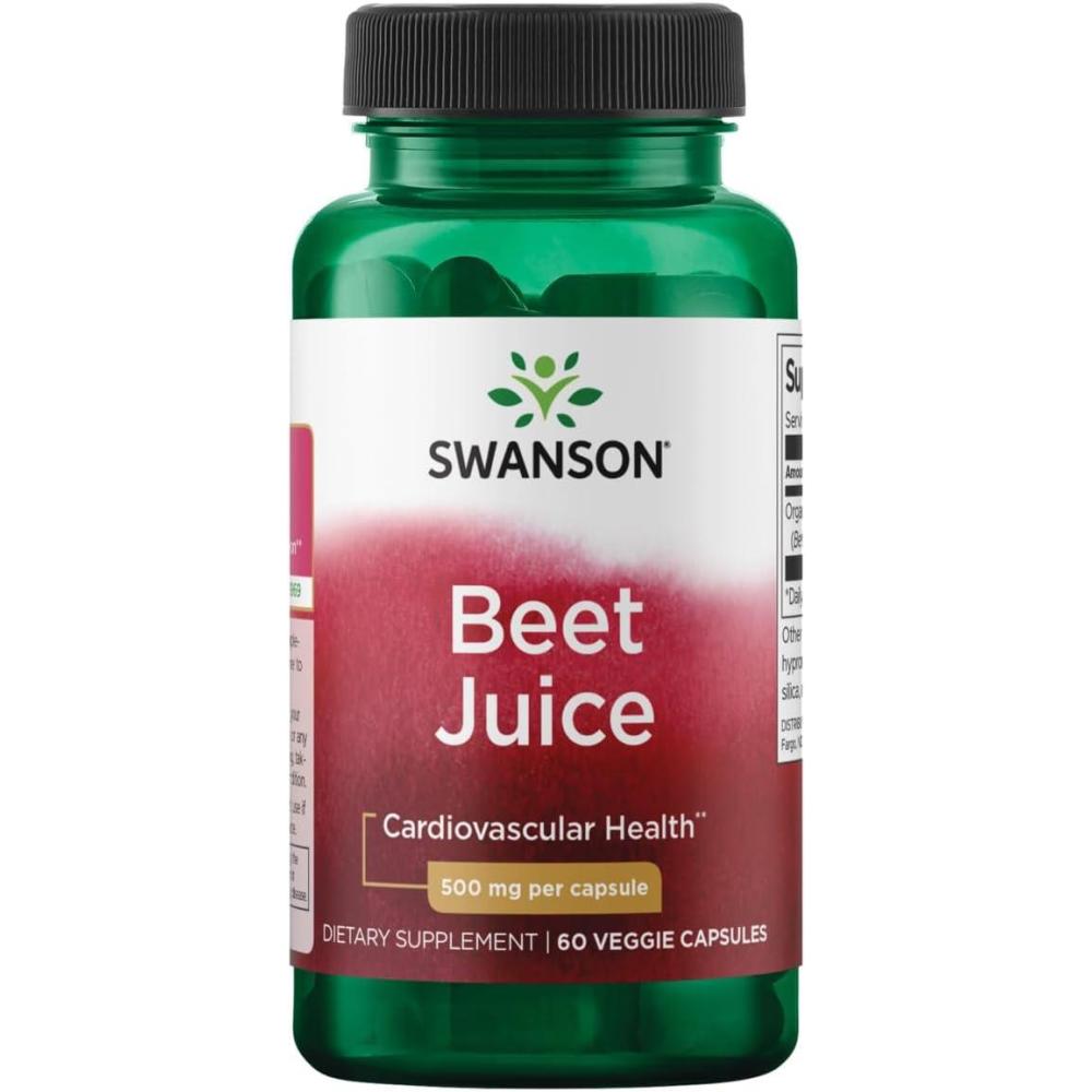 imageSwanson Made with Organic Beet Juice Freeze Dried 500 Milligrams 60 Veg Capsules60 Count Pack of 1