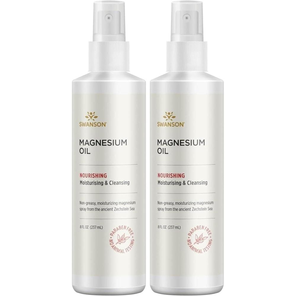 imageSwanson Magnesium Oil Spray Zechstein Magnesium Soothes Muscles Nourishes Skin Stress Relief Sleep Rapid Absorption Dr Barbara Hendels Formula 8 fl oz 237 ml Liquid64 Fl Oz Pack of 2