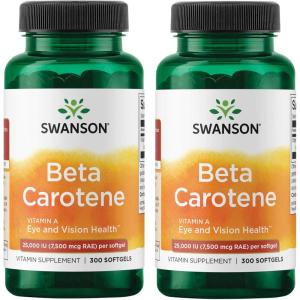 Swanson Beta-Carotene (Vitamin A) 25000 Iu (7500 mcg) 100 Sgels(300 Count (Pack of 2))