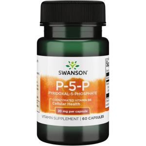 Swanson P-5-P (Pyridoxal-5-Phosphate) Coenzymated Vitaminb-6 20 Milligrams 60 Capsules (1 Pack)(60 Count (Pack of 1))