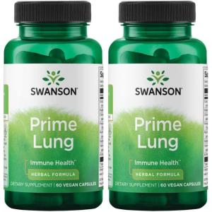 Swanson Prime Lung 60 Veg Caps (Pack of 2)(60 Count (Pack of 2))