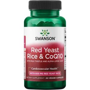 Swanson Traditional Red Yeast Rice & CoQ10 with Milk Thistle and Alpha Lipoic Acid 60 Veg Capsules