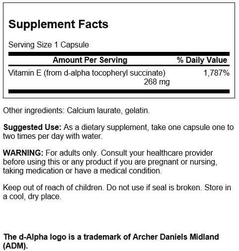 imageSwanson Natural Dry Vitamin E 400 Iu 1802 Milligrams 100 Capsules