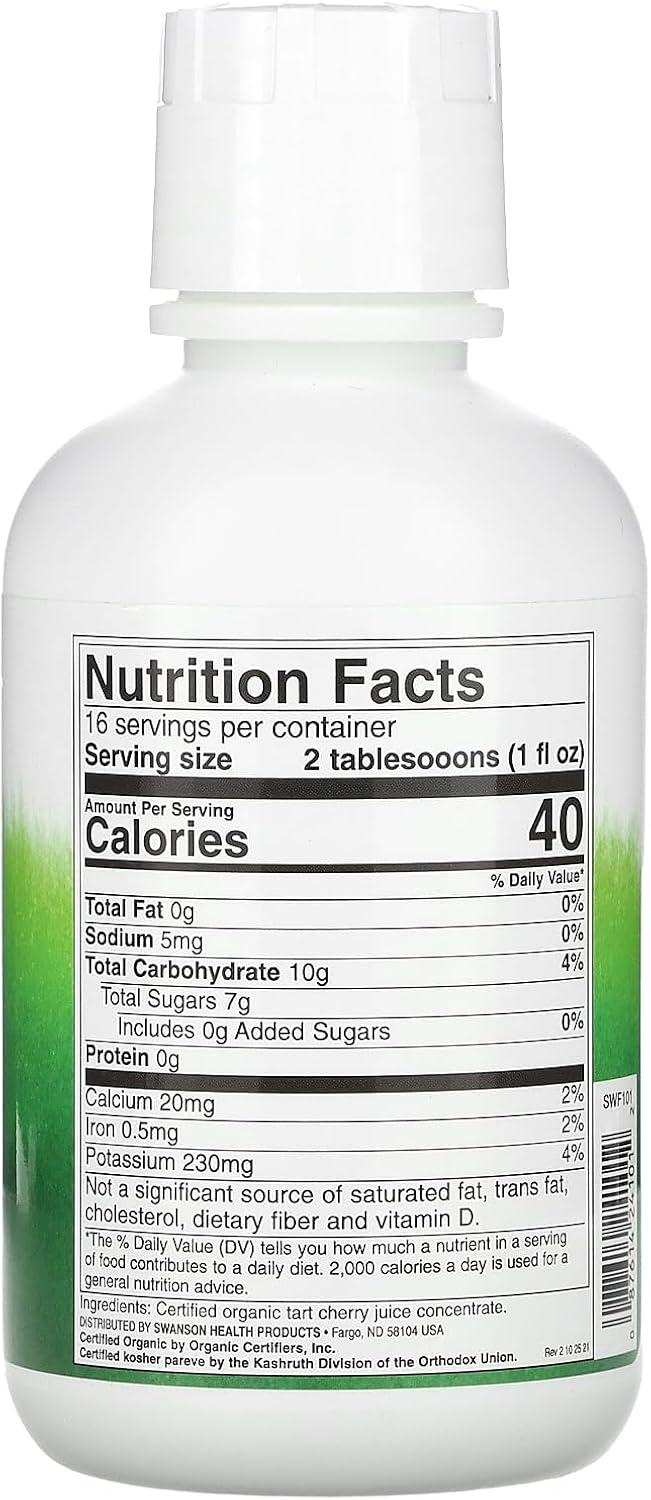 imageSwanson Tart Cherry Juice Concentrate 16 fl Ounce 1 pt 473 ml Liquid